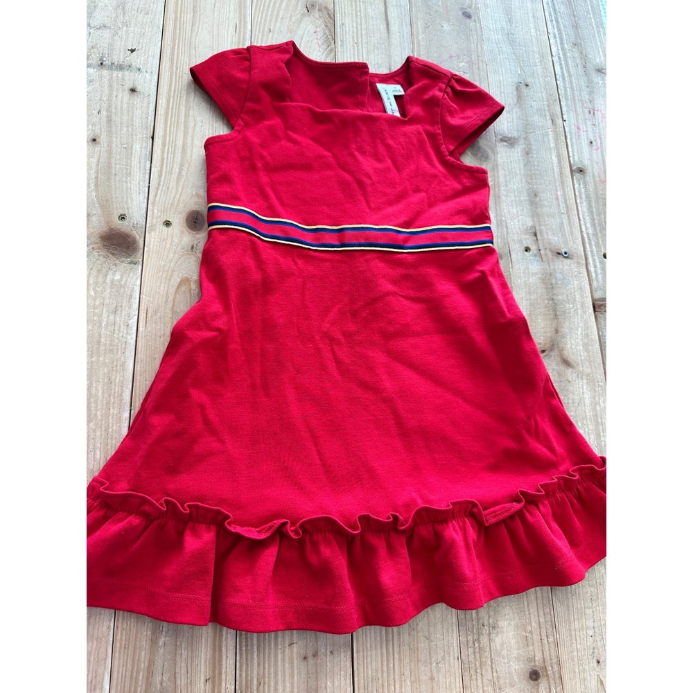 Janie and Jack Girls Red Dress Size 4 Ruffle Hem Party‎ Casual